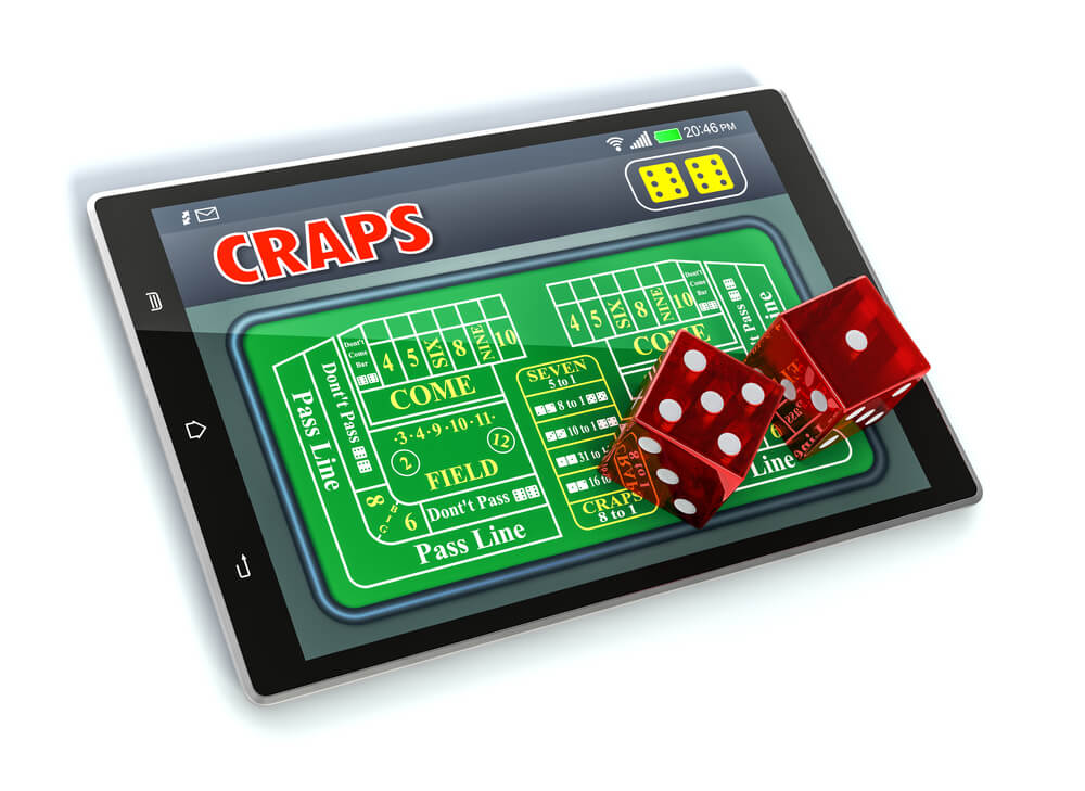 playing craps on tablet